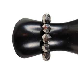 Express Gunmetal Grey Faceted Bead Bracelet